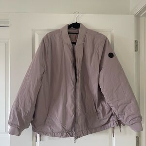 Calvin Klein Reversible Quilted Dusty Pink Jacket with Black Logo Patch
